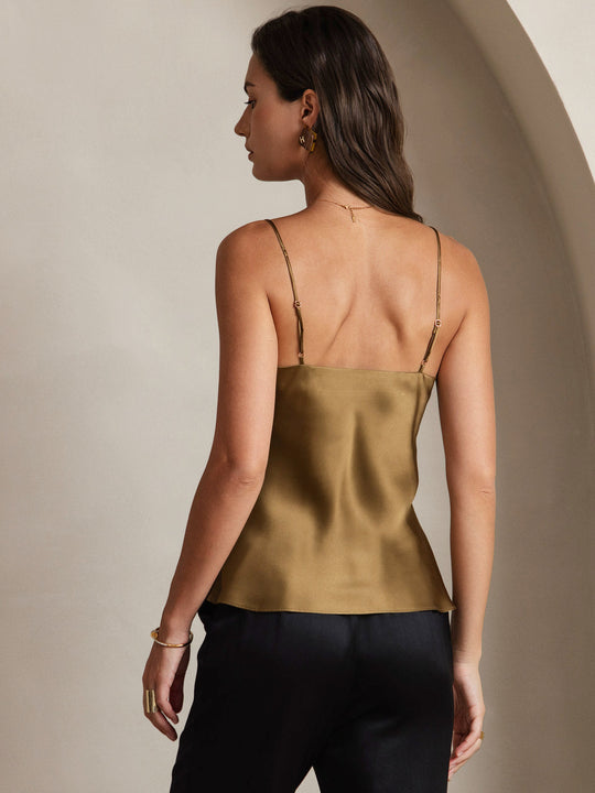 V-Ausschnitt Reine Seide Spaghettiträger Camisole Top