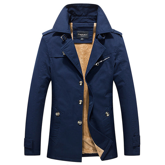 Herren Modische Trenchjacke mit Teddyfutter Shop Nory