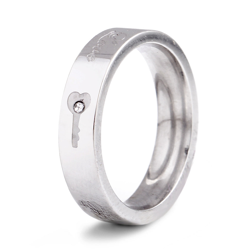Damen Ring mit herzförmigem Schlüsselmotiv und funkelndem Zirkonia Shop Nory