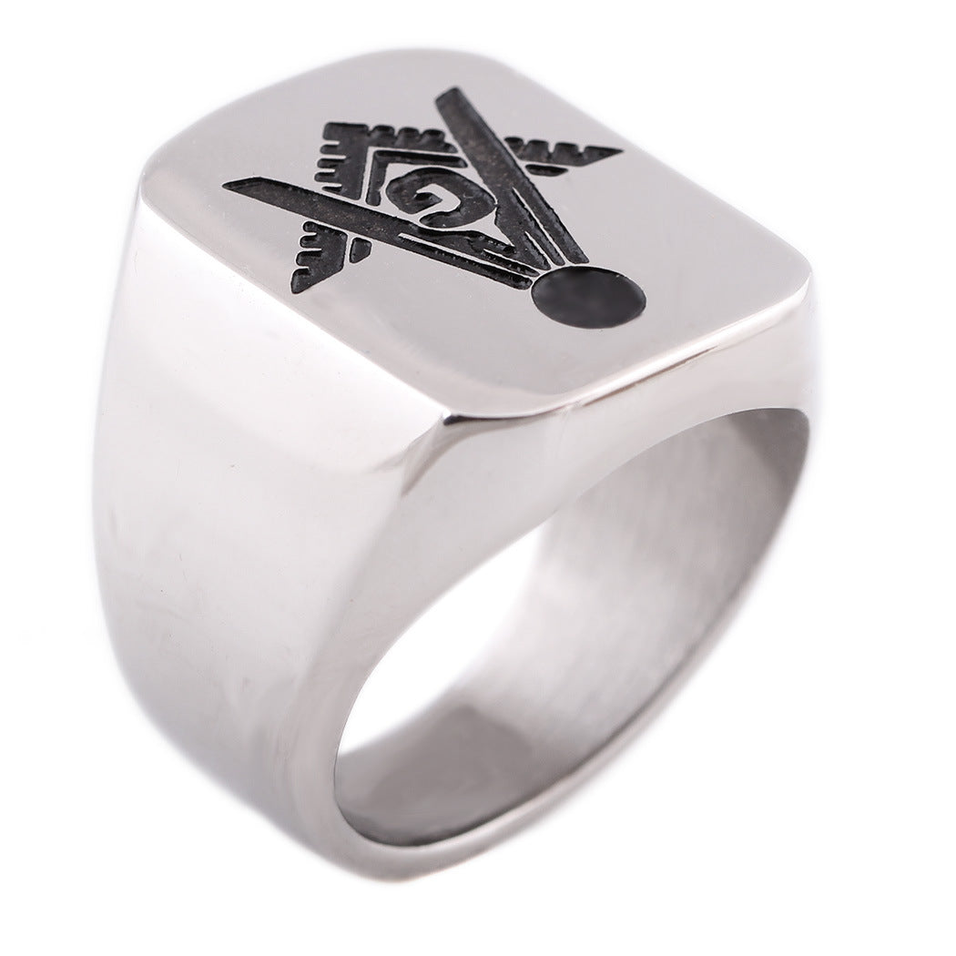 Herren Siegelring mit freimaurerischem Design Shop Nory