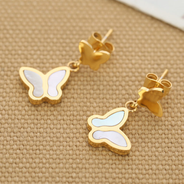 Damen Ohrhänger mit verspieltem Schmetterlingsdesign und elegantem Roségold-Shop Nory