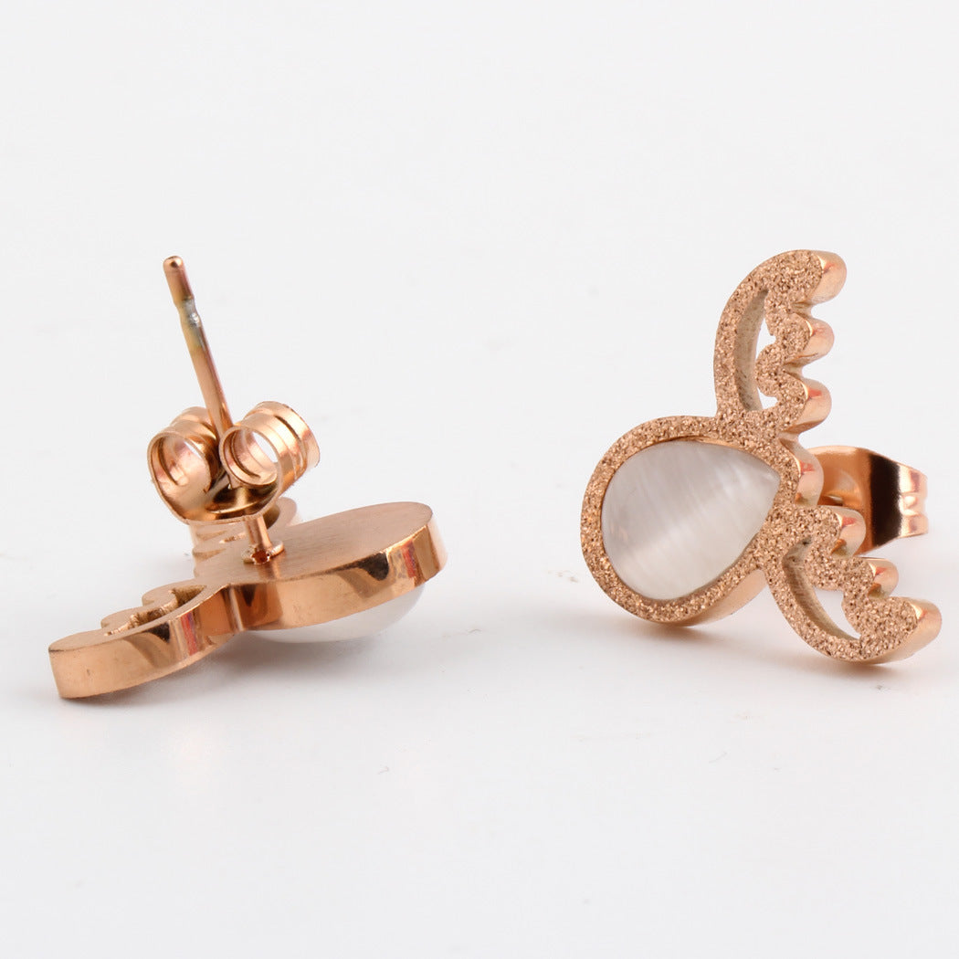 Damen Ohrringe mit modernem Elchdesign und funkelndem Kristallbesatz Shop Nory
