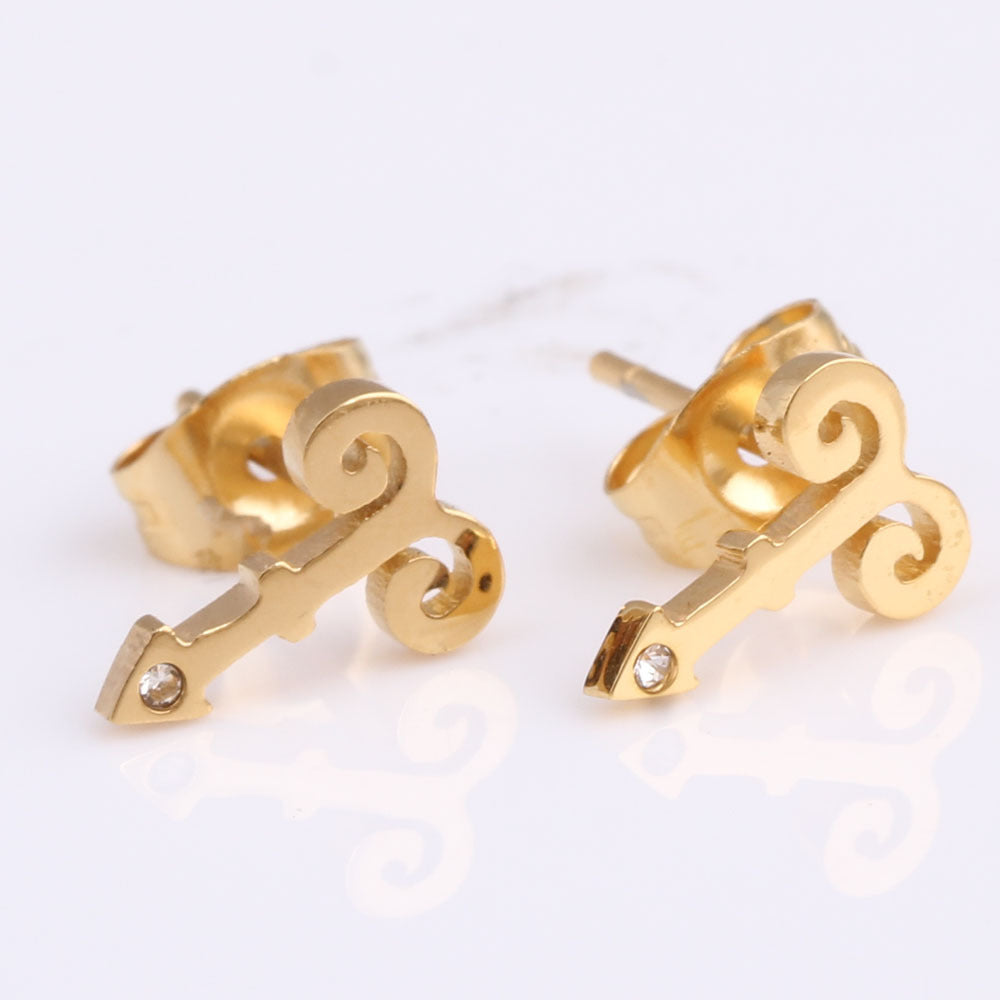 Damen Ohrstecker im eleganten Design mit geschwungenem Motiv Shop Nory