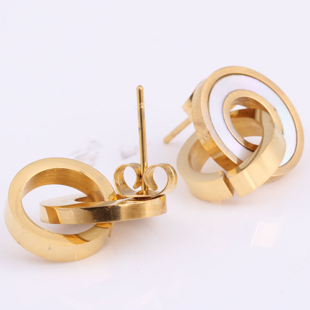Damen Ohrhänger mit modernem, geometrischem Design und elegantem Perlmuttbesatz Shop Nory