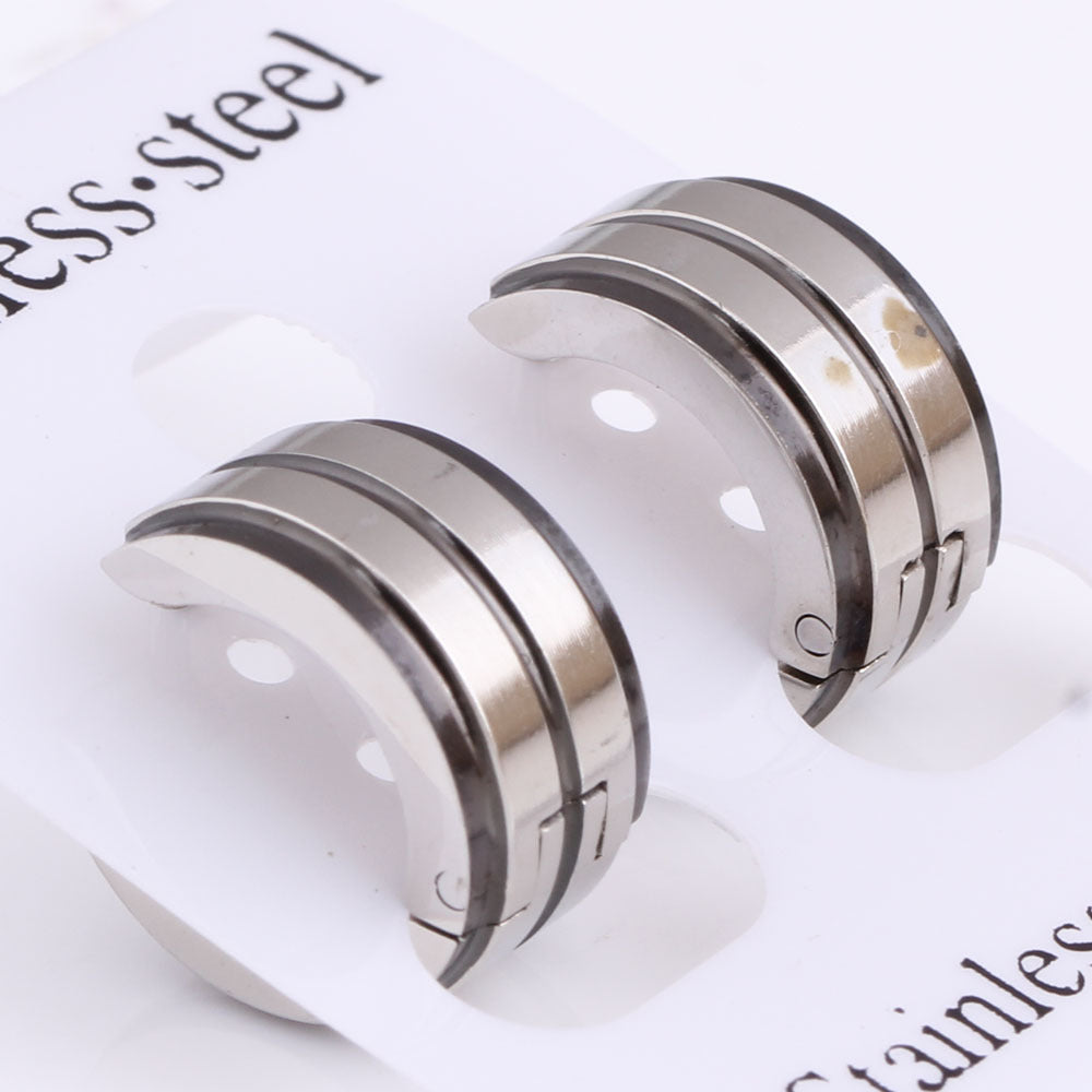 Damen Edelstahl-Ohrstecker mit modernem Rippendesign Shop Nory
