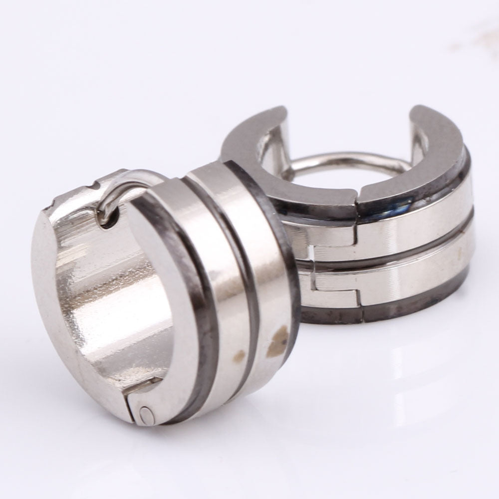 Damen Edelstahl-Ohrstecker mit modernem Rippendesign Shop Nory