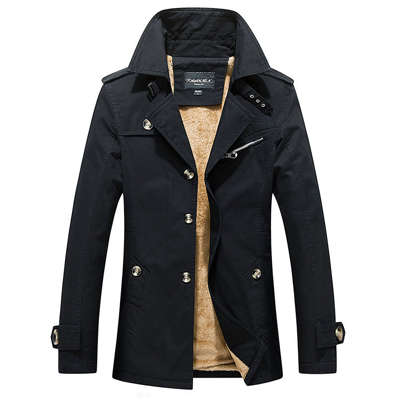 Herren Modische Trenchjacke mit Teddyfutter Shop Nory