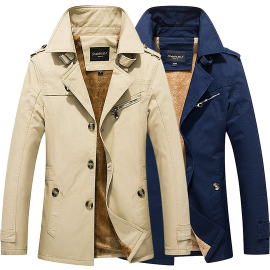 Herren Modische Trenchjacke mit Teddyfutter Shop Nory