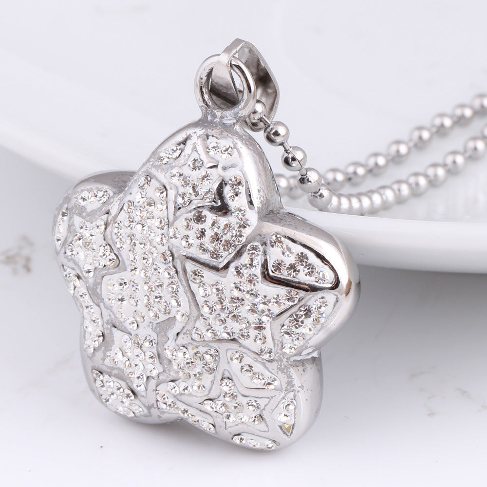 Damen Halskette mit glitzerndem Sternanhänger aus hochwertigem Edelstahl Shop Nory