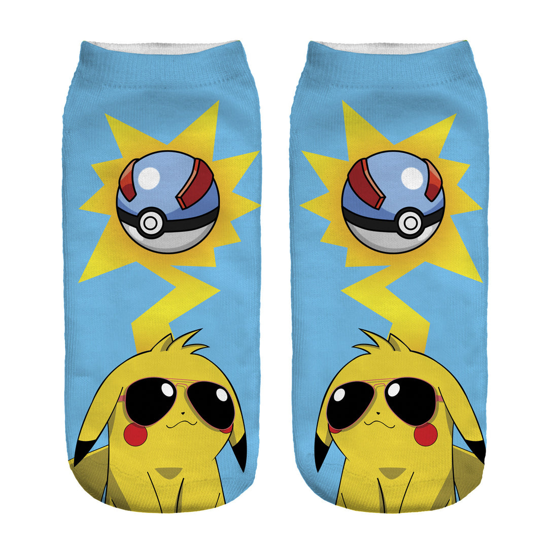 Unisex Niedrige Ankle-Socken mit Cartoon-Monster-Gesicht und weichem Baumwollmix Shopy Nory