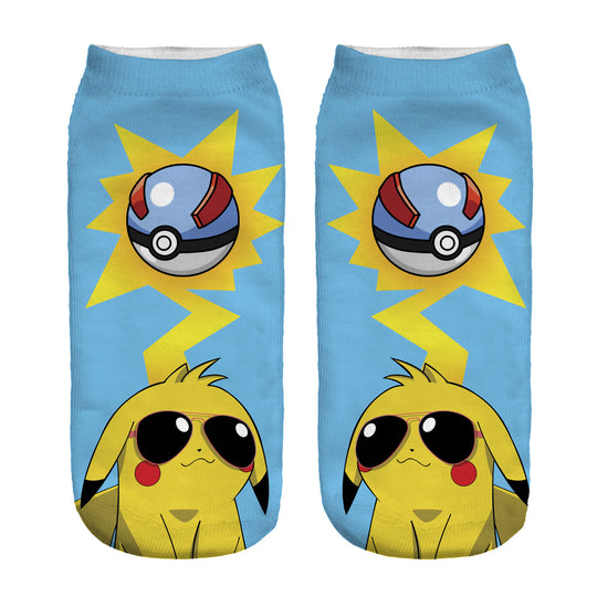 Unisex Niedrige Ankle-Socken mit Cartoon-Monster-Gesicht und weichem Baumwollmix Shopy Nory