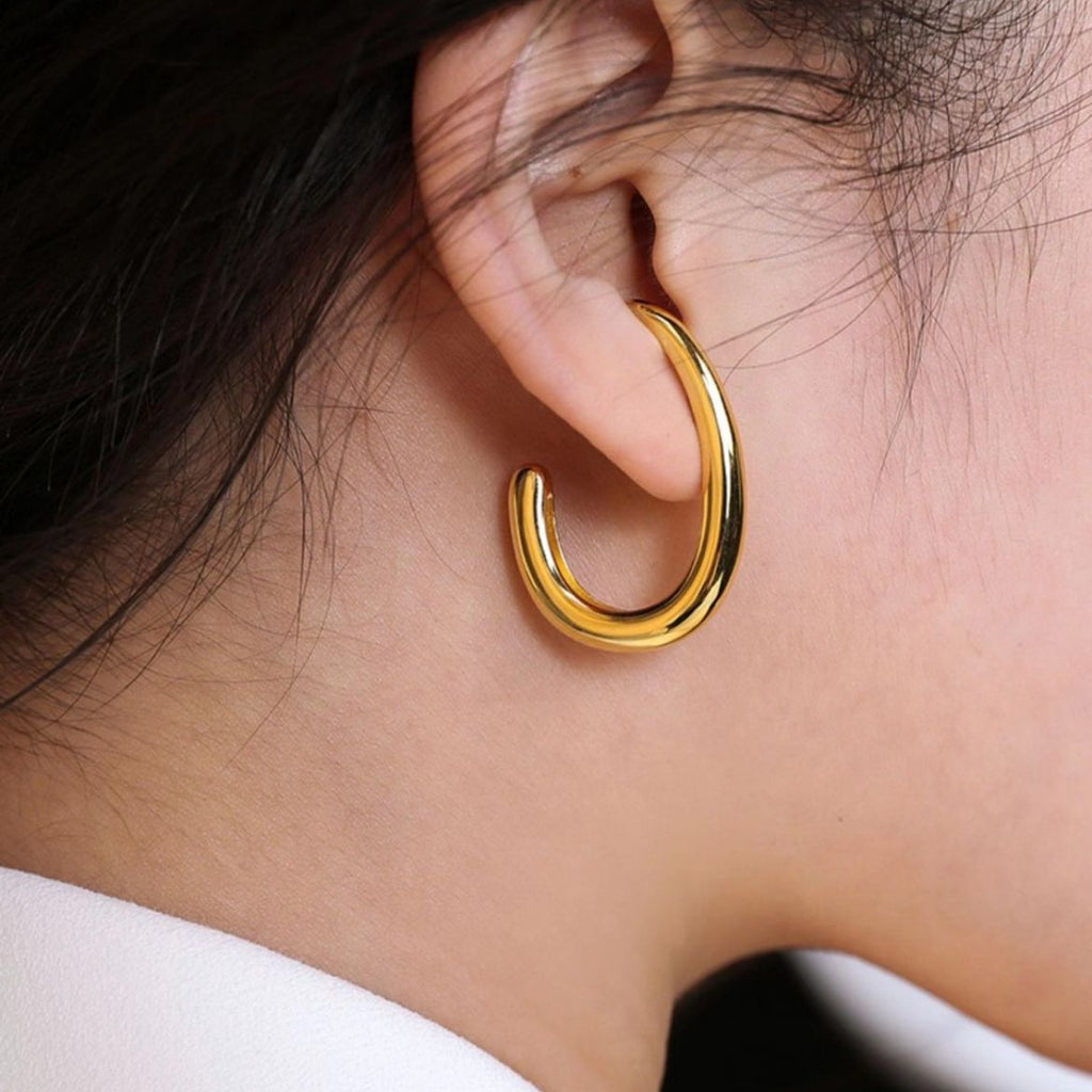 Creolen "Kleo" in Edelstahl - 14k vergoldet | Shop Nory