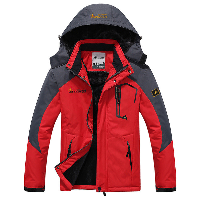 Herren dreilagige Thermo‑Trekkingjacke mit abnehmbarer Kapuze und hochflorigem Fleecefutter Shop Nory