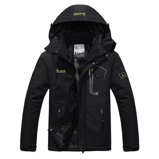 Herren dreilagige Thermo‑Trekkingjacke mit abnehmbarer Kapuze und hochflorigem Fleecefutter Shop Nory