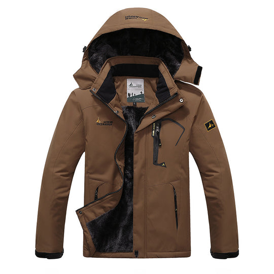 Herren dreilagige Thermo‑Trekkingjacke mit abnehmbarer Kapuze und hochflorigem Fleecefutter Shop Nory