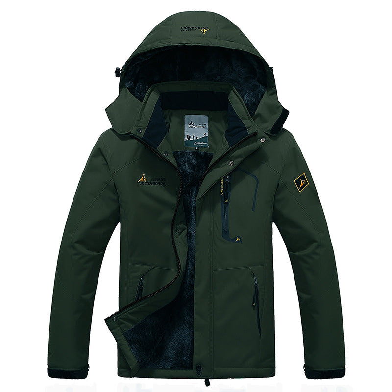 Herren dreilagige Thermo‑Trekkingjacke mit abnehmbarer Kapuze und hochflorigem Fleecefutter Shop Nory