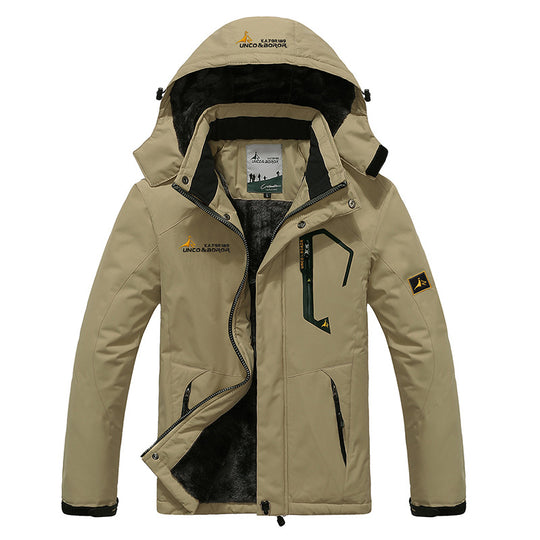 Herren dreilagige Thermo‑Trekkingjacke mit abnehmbarer Kapuze und hochflorigem Fleecefutter Shop Nory