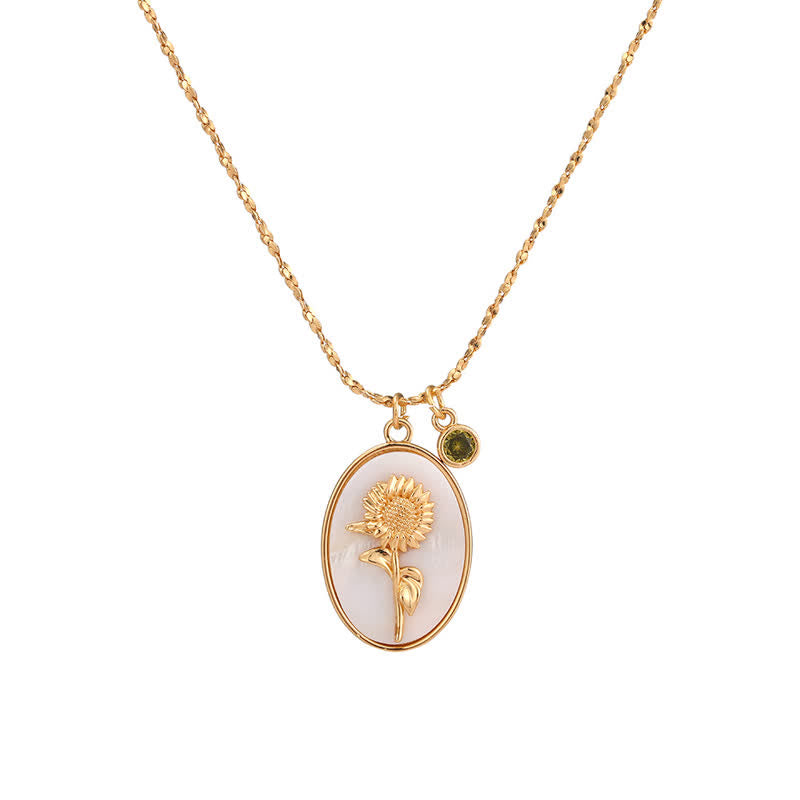Geburtsstein- und Geburtsblumen-Halskette – Aurora | Shop Nory