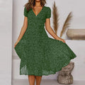 A-Linienkleid mit V-Ausschnitt und schwingendem Saum