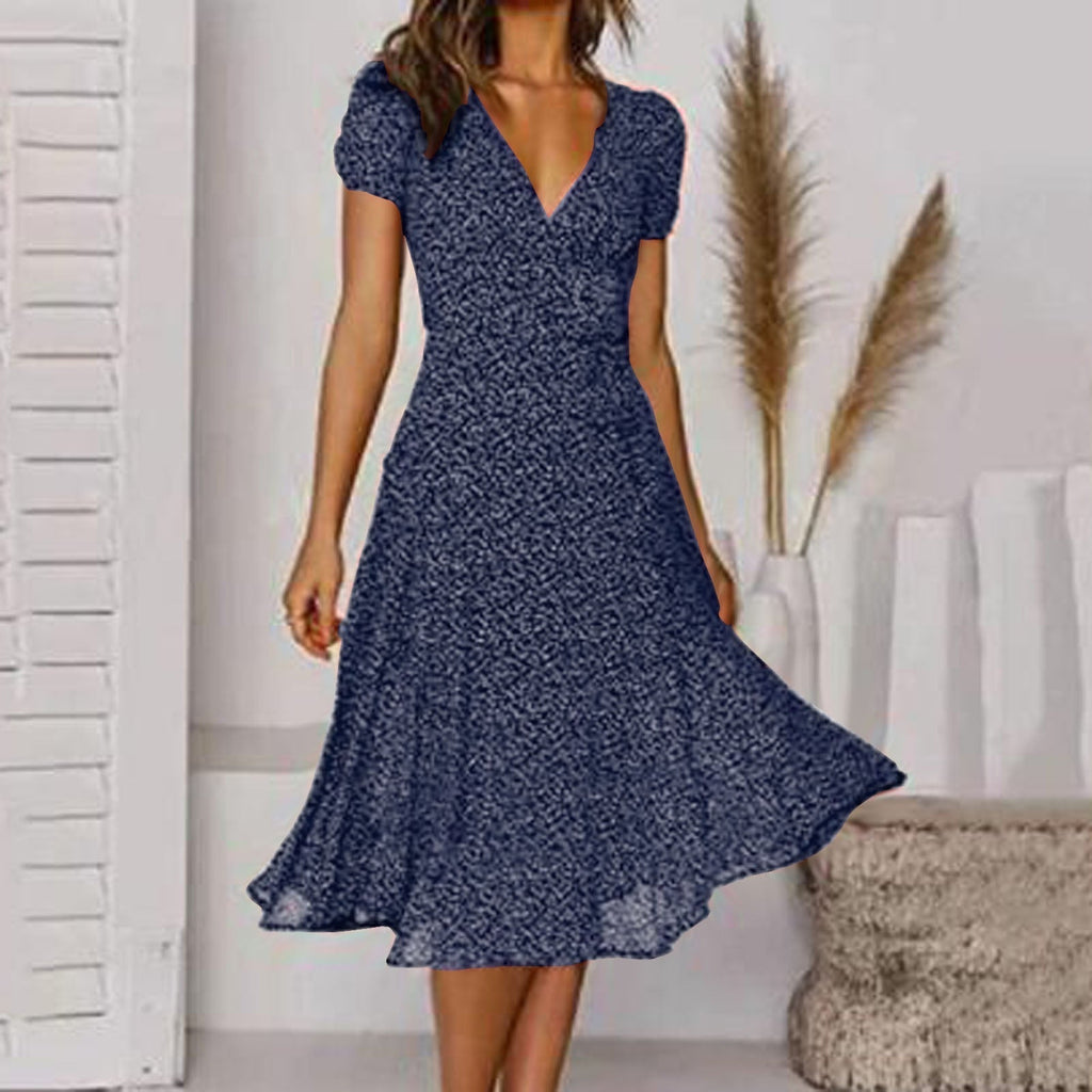 Lässiges Schickes Kleid Mit V-Ausschnitt