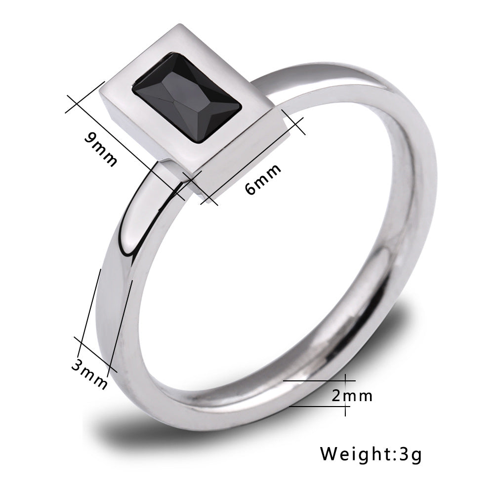 Damen Ring mit quadratischem Onyxstein Shop Nory