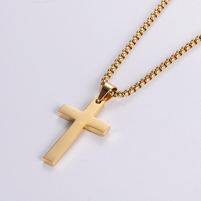 Kreuz Kette in Edelstahl - 18k vergoldet | Shop Nory