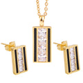 Damen Schmuckset mit funkelnden Zirkonia und eleganter schwarzer Akzentlinie Shop Nory
