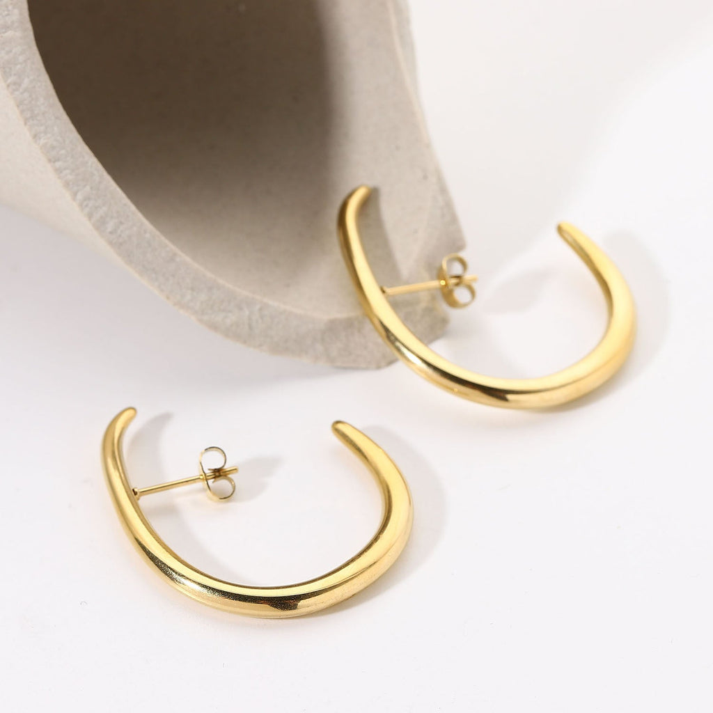 Creolen "Kleo" in Edelstahl - 14k vergoldet | Shop Nory