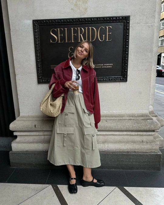 Burgundisch Zip up Jacke in Übergröße mit Kontrastnähten