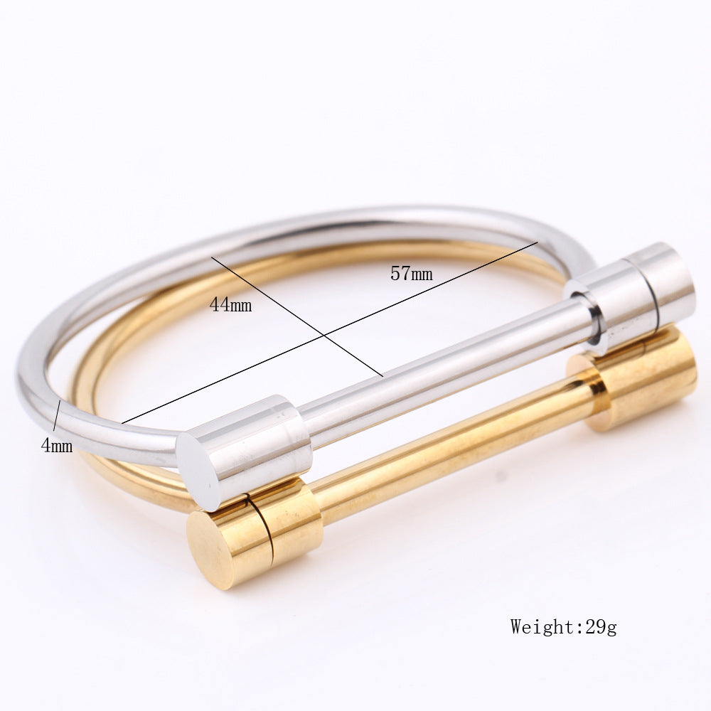 Herren Armreif aus hochwertigem Edelstahl mit modernem minimalistischen Design Shop Nory