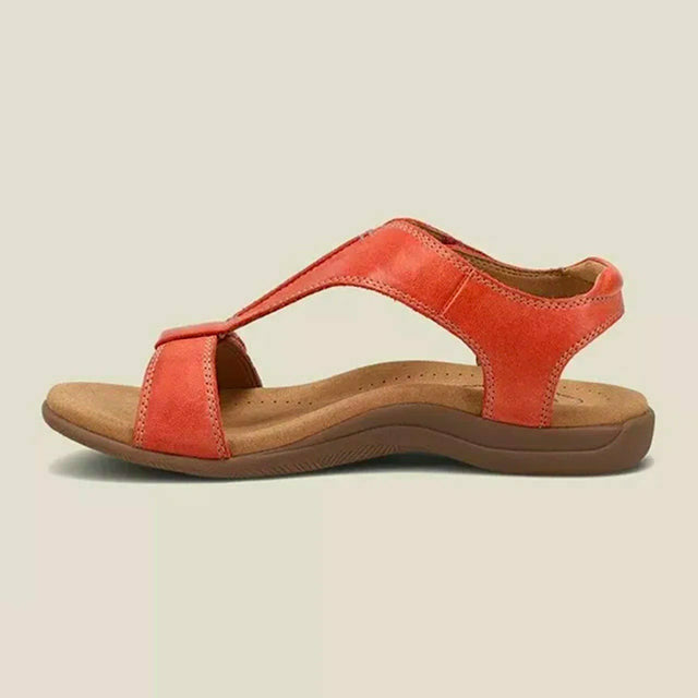 Einfarbige Sandalen Mit Klettverschluss