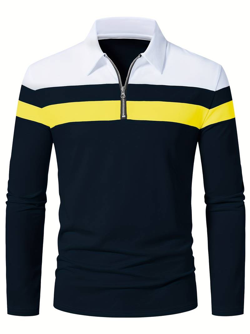 langärmliges poloshirt mit reißverschluss
