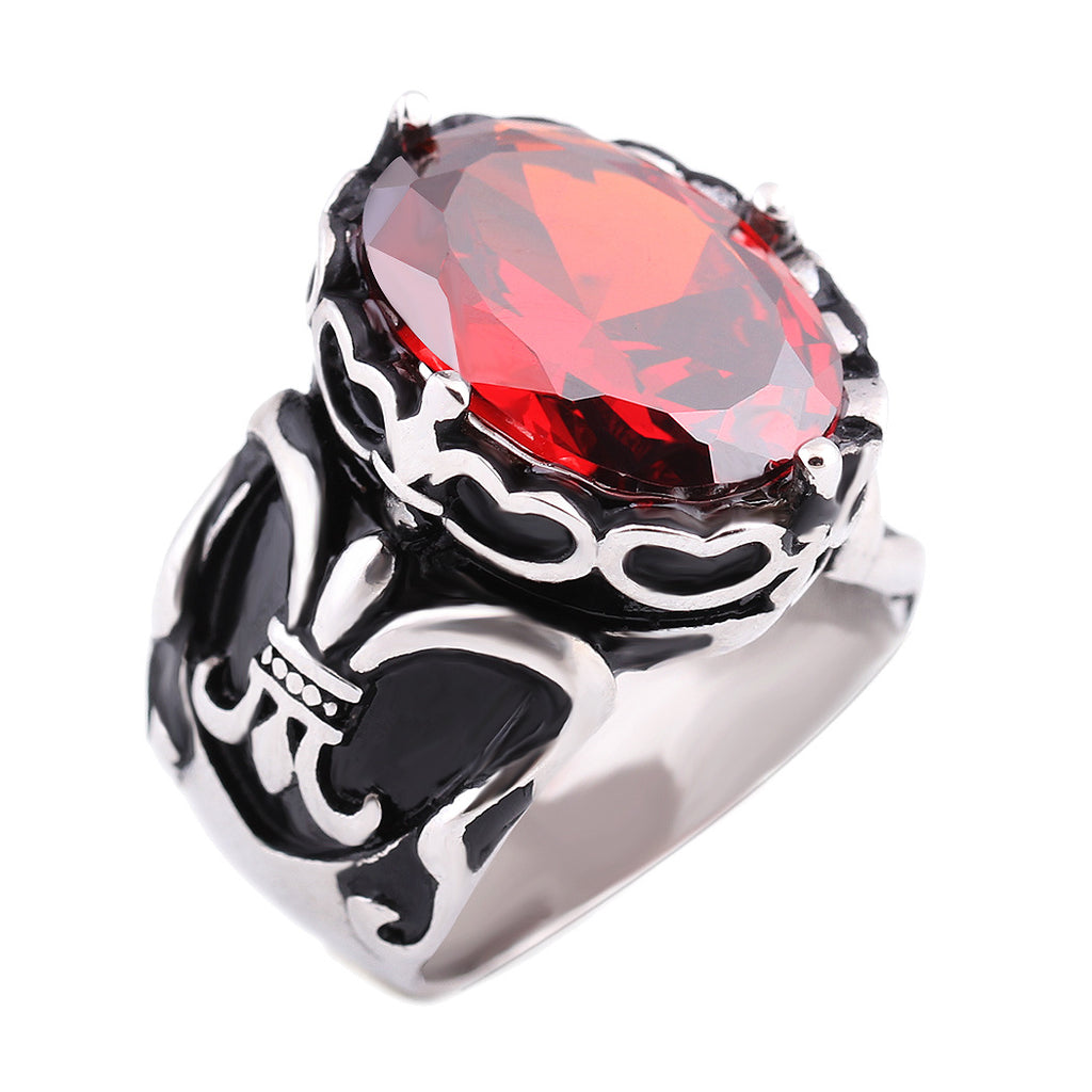 Damen Ring mit kunstvollen Fleur-de-Lis-Motiven und funkelndem Kristall Shop Nory
