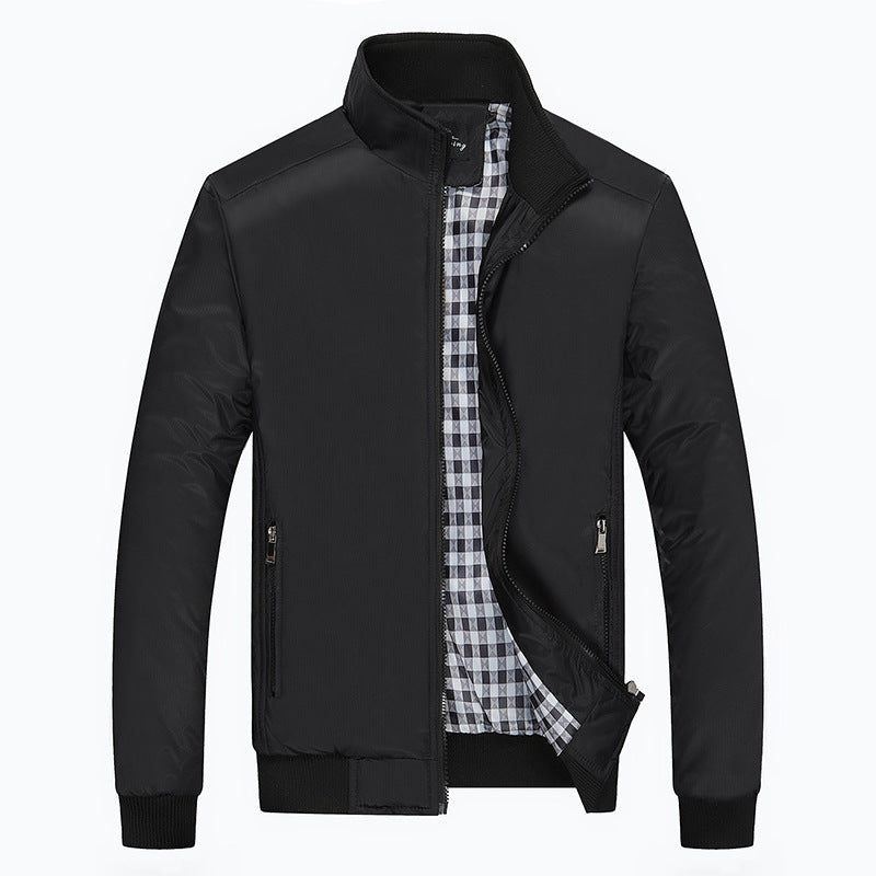 Herren Leichter Harrington-Blouson mit Stehkragen und kariertem Innenfutter Shop Nory