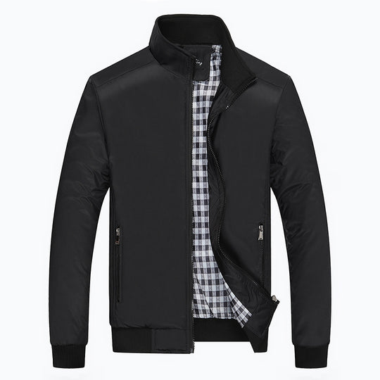 Herren Leichter Harrington-Blouson mit Stehkragen und kariertem Innenfutter Shop Nory
