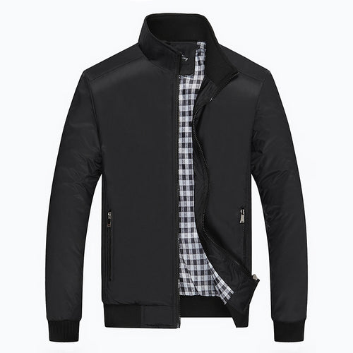 Herren Leichter Harrington-Blouson mit Stehkragen und kariertem Innenfutter Shop Nory