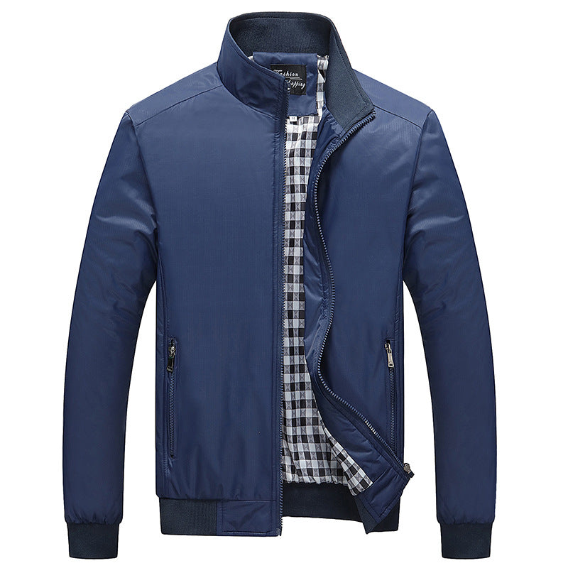 Herren Leichter Harrington-Blouson mit Stehkragen und kariertem Innenfutter Shop Nory