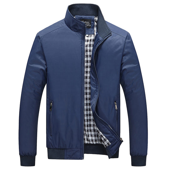 Herren Leichter Harrington-Blouson mit Stehkragen und kariertem Innenfutter Shop Nory