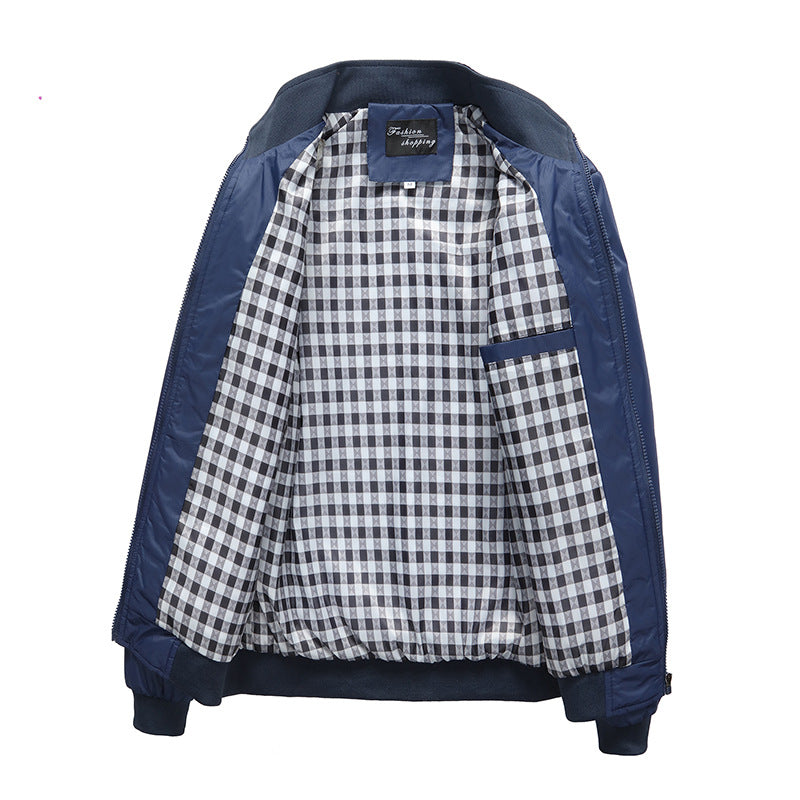 Herren Leichter Harrington-Blouson mit Stehkragen und kariertem Innenfutter Shop Nory