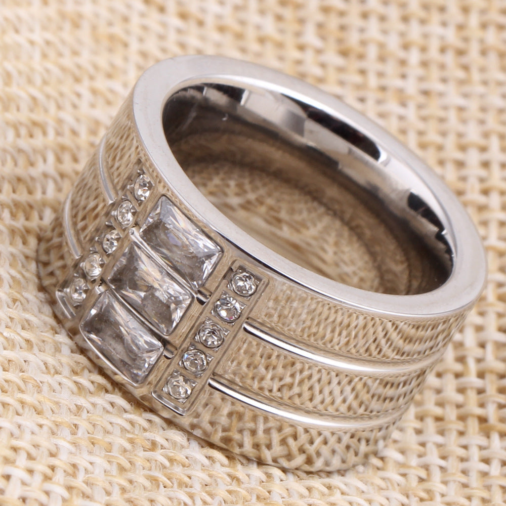Herren Ring mit elegantem, funkelndem Kristallbesatz Shop Nory