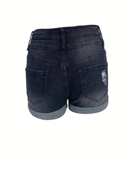Gerippte Jeansshorts für Frühling/Sommer