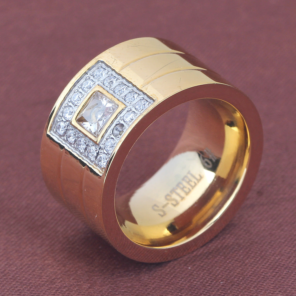 Herren Ring mit elegantem Zirkonia-Besatz und modernem Design Shop Nory