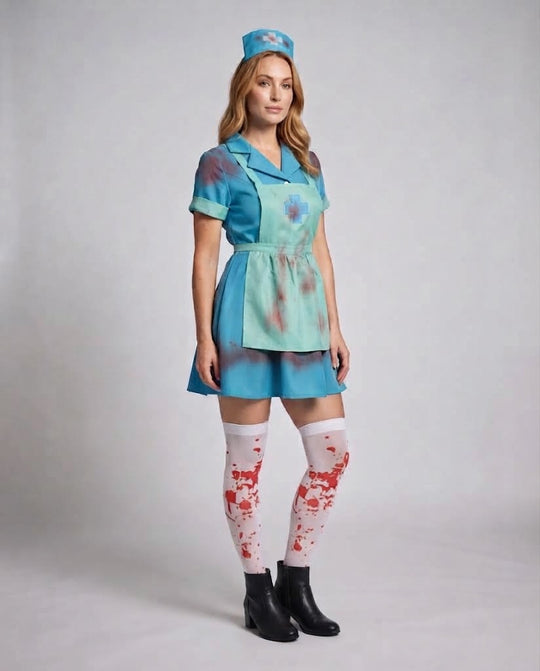 Damen Gruseliges Krankenschwester-Kostüm mit blutigen Details Shop Nory