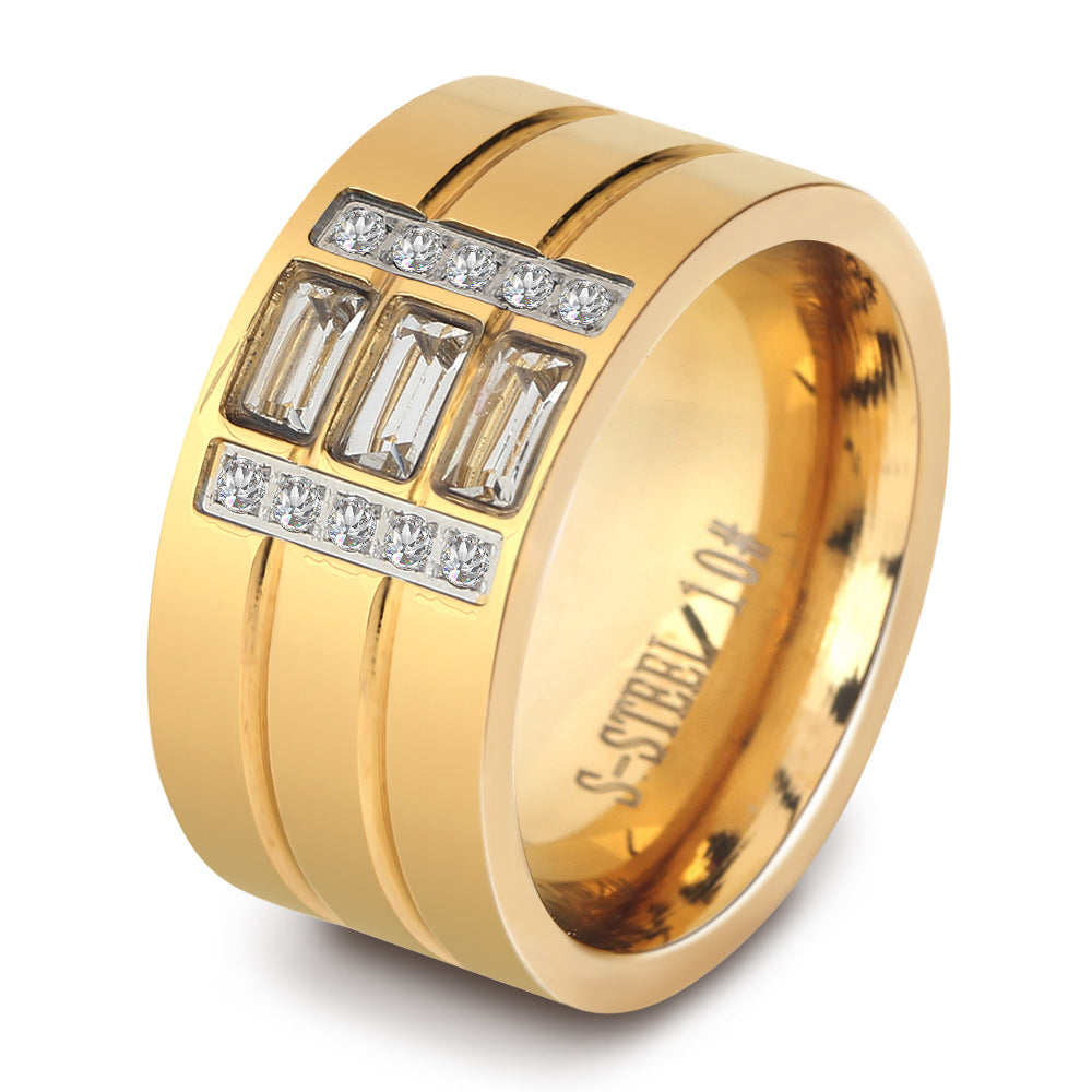 Herren Ring mit elegantem, funkelndem Kristallbesatz Shop Nory