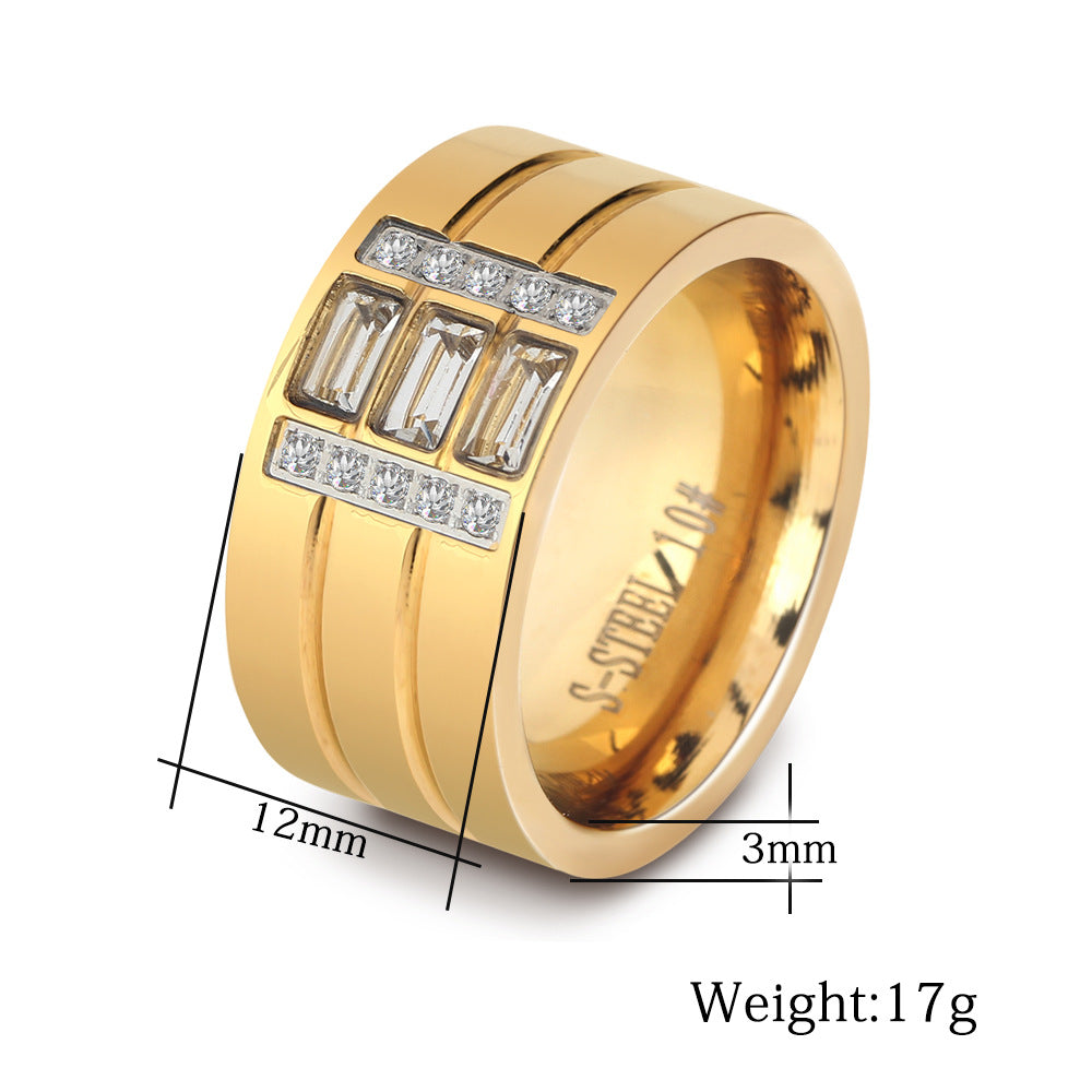 Herren Ring mit elegantem, funkelndem Kristallbesatz Shop Nory