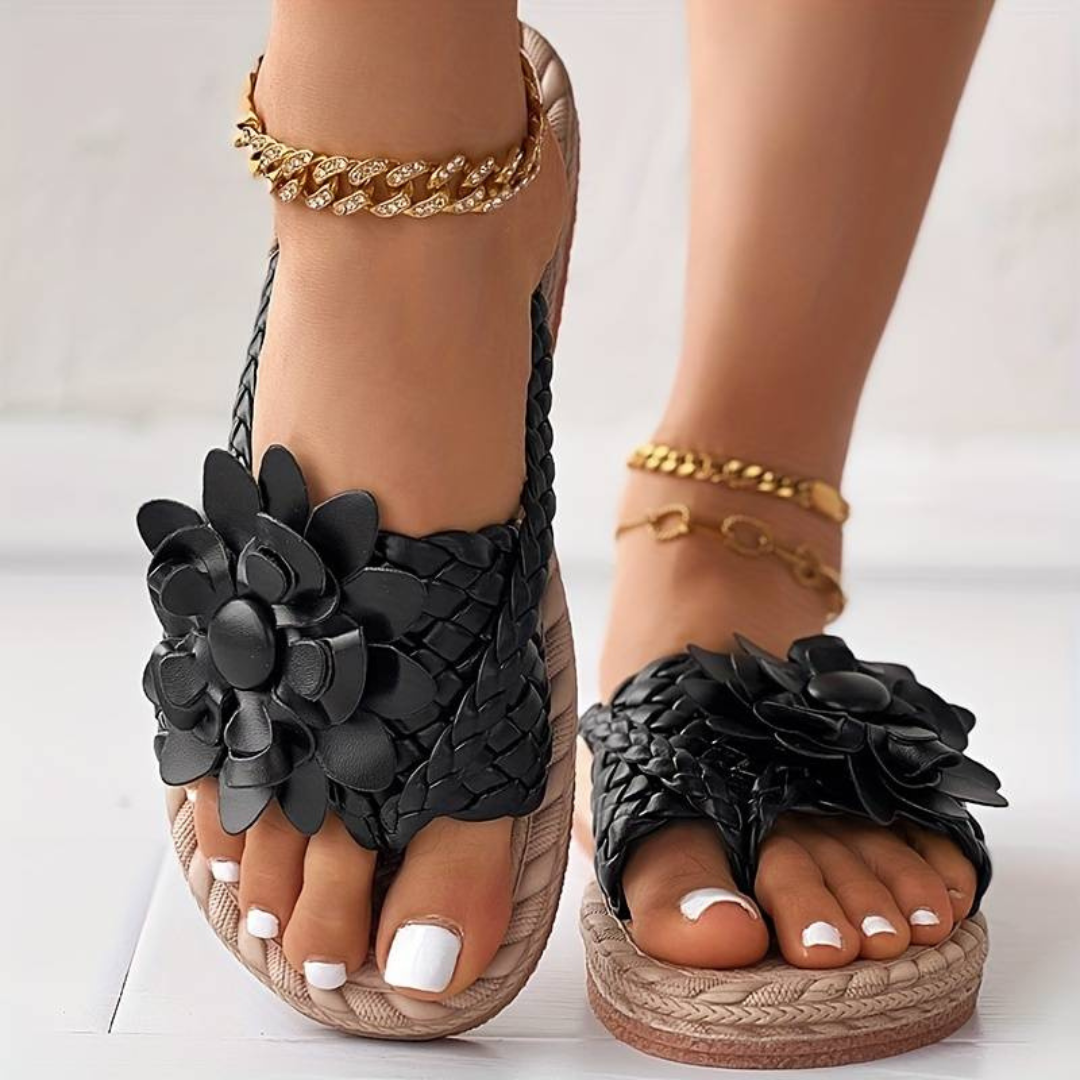Shopnory | Damen-Sandalen mit Offener Zehenspitze und Eleganten Geflochtenen Riemen