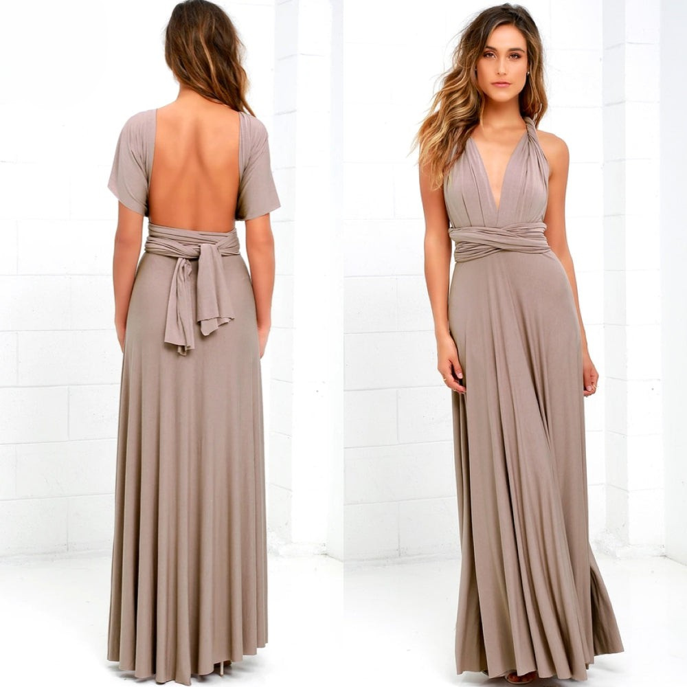 Elegante Damen Infinity Kleid Schickes Wickel Sommerkleid