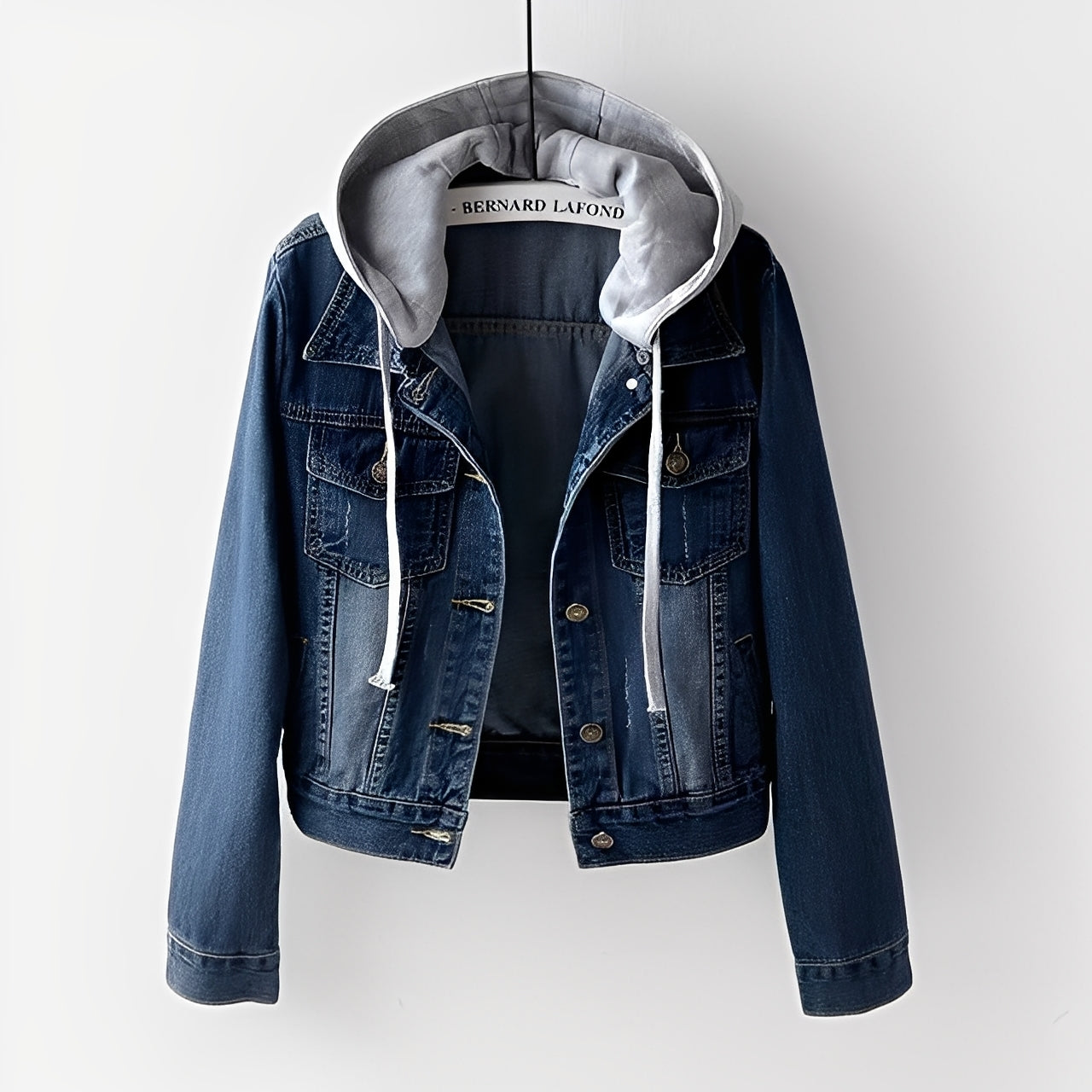 Stilvolle Jeansjacke mit abnehmbarer Kapuze für Frauen