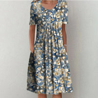 Blau mit Blumen