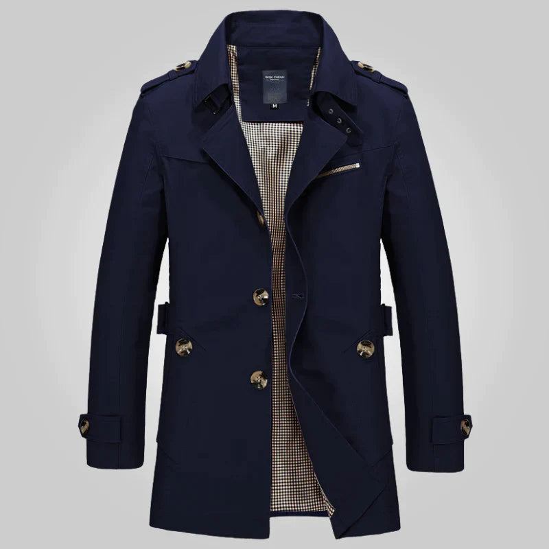 Trenchcoat mit Stehkragen für Damen - Knopfdetails